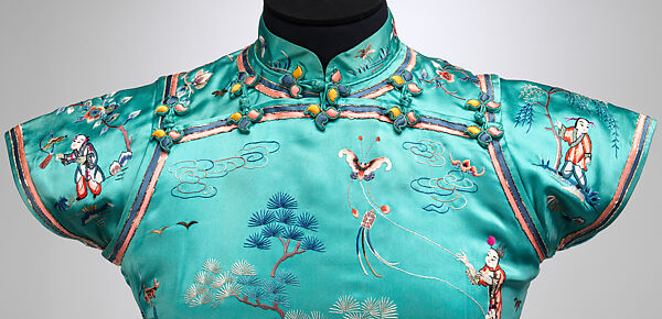 Cheongsam, silk, metallic thread, Chinese