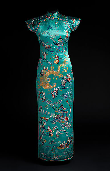 Cheongsam, silk, metallic thread, Chinese