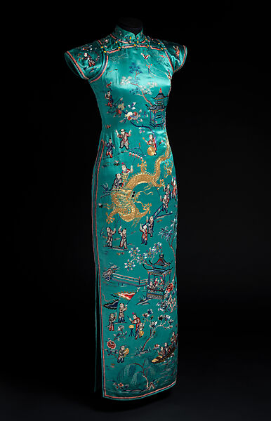 Cheongsam, silk, metallic thread, Chinese