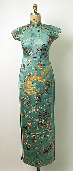 Cheongsam, silk, metallic thread, Chinese