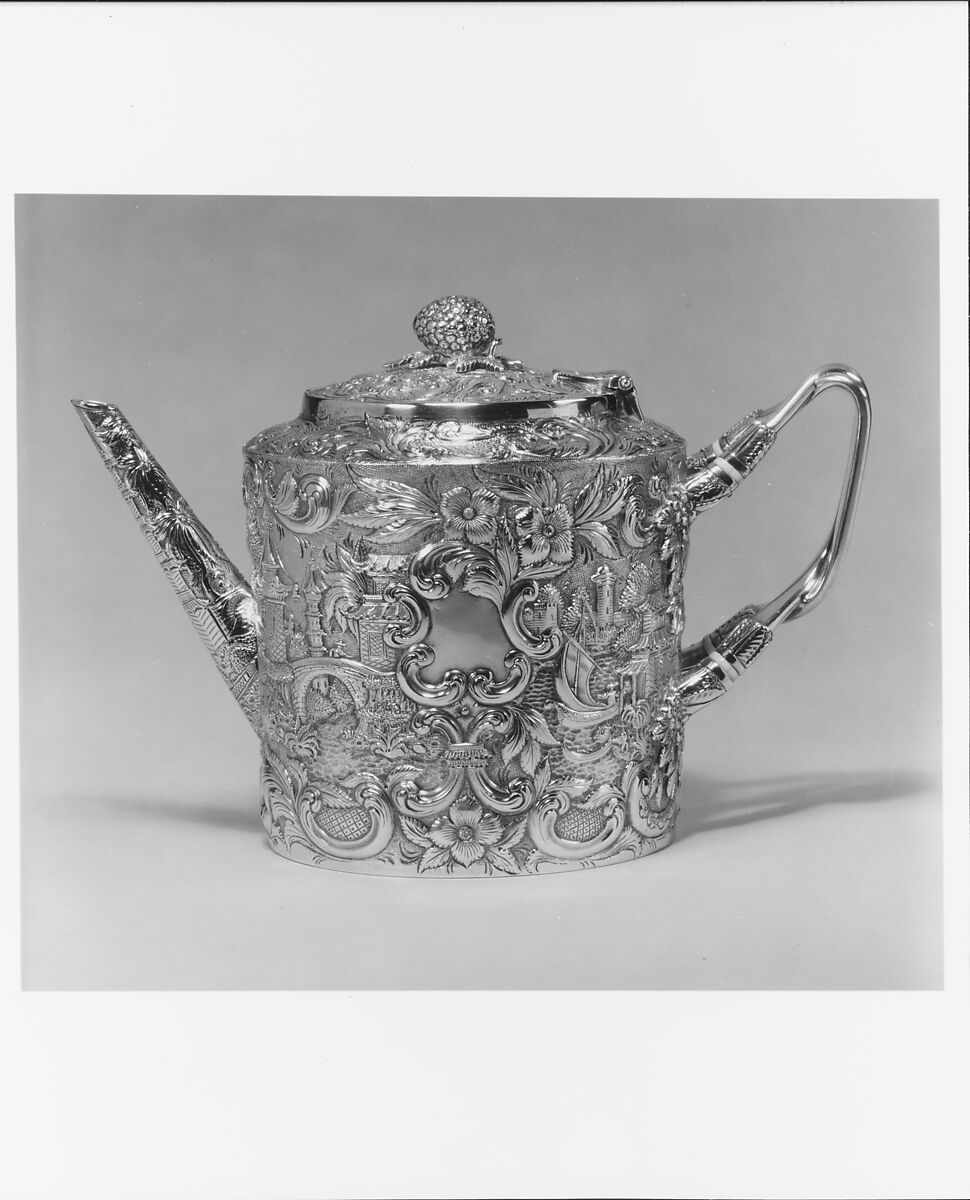 Teapot, Andrew Ellicott Warner (1786–1870), Silver, American