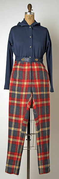 Ensemble, (a–c) Bonnie Cashin (American, Oakland, California 1908–2000 New York), (a) cotton; (b, c) wool; (d, e) leather; (f, g) nylon, American