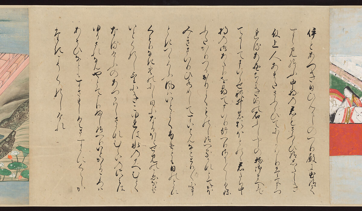 Illustrated Handscrolls of The Tale of Genji, Ryūjo (Tatsujo) (Japanese, active late 16th century), Five handscrolls; ink and color on paper (illustrations); ink on paper (texts), Japan