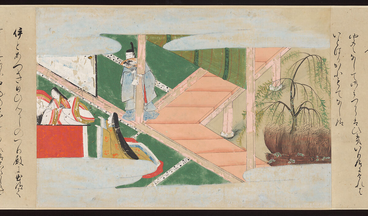 Illustrated Handscrolls of The Tale of Genji, Ryūjo (Tatsujo) (Japanese, active late 16th century), Five handscrolls; ink and color on paper (illustrations); ink on paper (texts), Japan