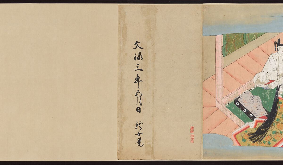 Illustrated Handscrolls of The Tale of Genji, Ryūjo (Tatsujo) (Japanese, active late 16th century), Five handscrolls; ink and color on paper (illustrations); ink on paper (texts), Japan