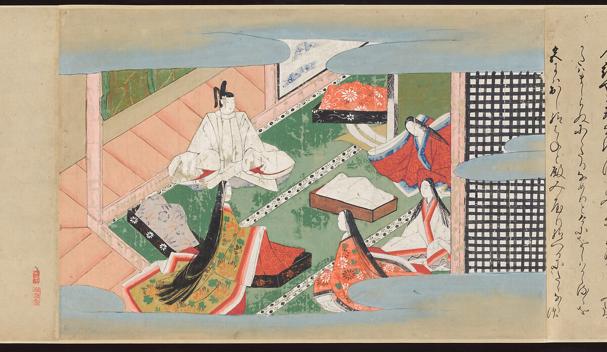 Illustrated Handscrolls of The Tale of Genji, Ryūjo (Tatsujo) (Japanese, active late 16th century), Five handscrolls; ink and color on paper (illustrations); ink on paper (texts), Japan
