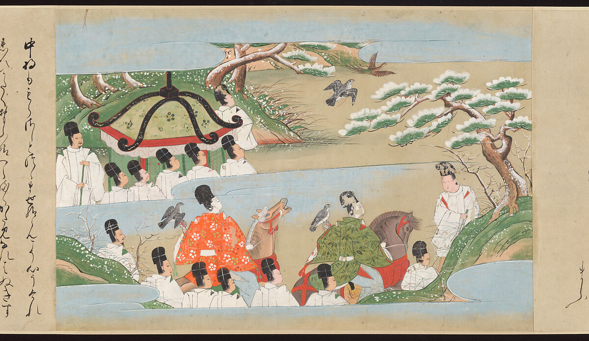 Illustrated Handscrolls of The Tale of Genji, Ryūjo (Tatsujo) (Japanese, active late 16th century), Five handscrolls; ink and color on paper (illustrations); ink on paper (texts), Japan