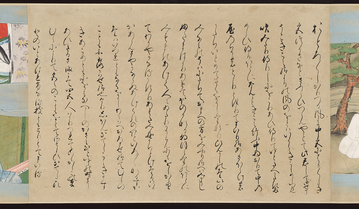 Illustrated Handscrolls of The Tale of Genji, Ryūjo (Tatsujo) (Japanese, active late 16th century), Five handscrolls; ink and color on paper (illustrations); ink on paper (texts), Japan