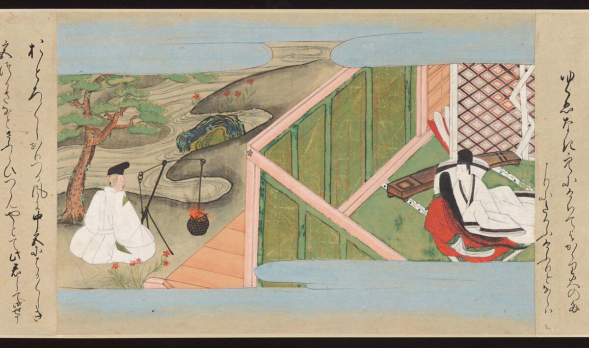Illustrated Handscrolls of The Tale of Genji, Ryūjo (Tatsujo) (Japanese, active late 16th century), Five handscrolls; ink and color on paper (illustrations); ink on paper (texts), Japan
