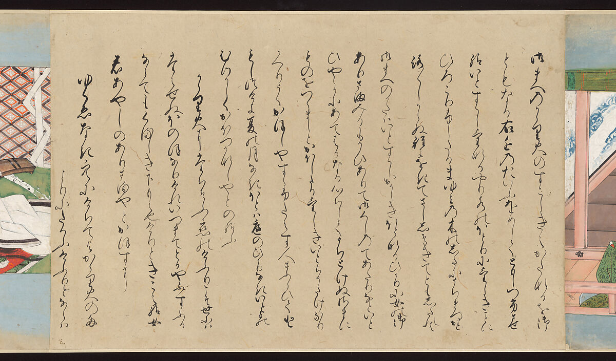 Illustrated Handscrolls of The Tale of Genji, Ryūjo (Tatsujo) (Japanese, active late 16th century), Five handscrolls; ink and color on paper (illustrations); ink on paper (texts), Japan