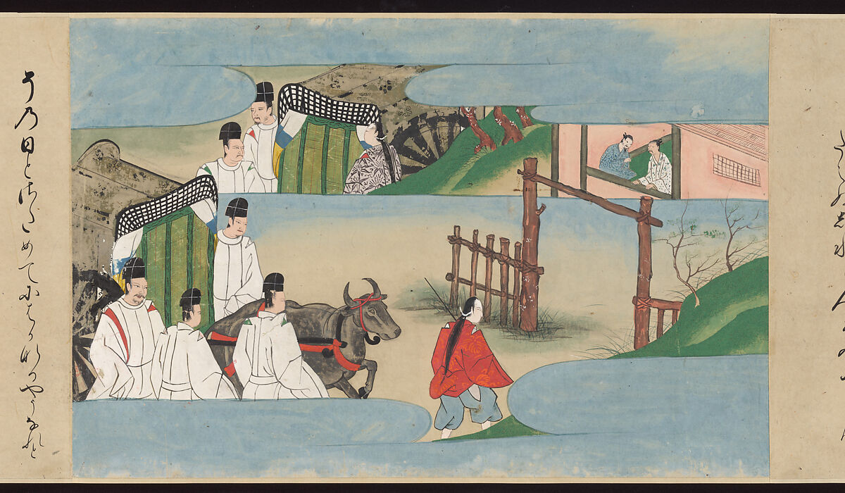 Illustrated Handscrolls of The Tale of Genji, Ryūjo (Tatsujo) (Japanese, active late 16th century), Five handscrolls; ink and color on paper (illustrations); ink on paper (texts), Japan