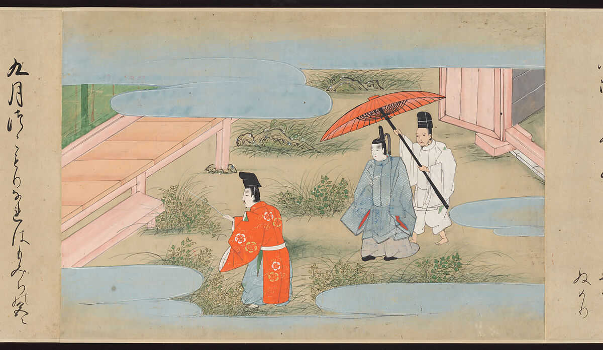 Illustrated Handscrolls of The Tale of Genji, Ryūjo (Tatsujo) (Japanese, active late 16th century), Five handscrolls; ink and color on paper (illustrations); ink on paper (texts), Japan