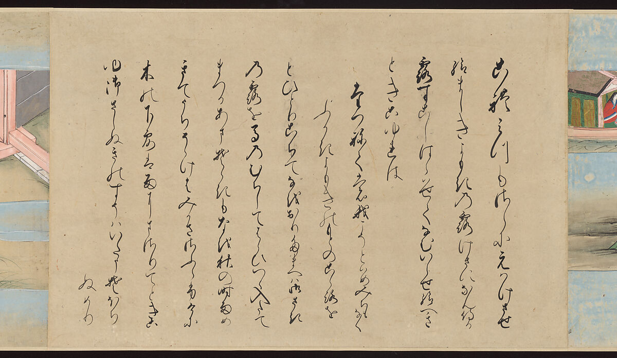 Illustrated Handscrolls of The Tale of Genji, Ryūjo (Tatsujo) (Japanese, active late 16th century), Five handscrolls; ink and color on paper (illustrations); ink on paper (texts), Japan