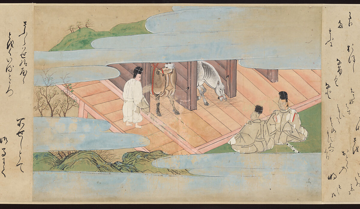 Illustrated Handscrolls of The Tale of Genji, Ryūjo (Tatsujo) (Japanese, active late 16th century), Five handscrolls; ink and color on paper (illustrations); ink on paper (texts), Japan