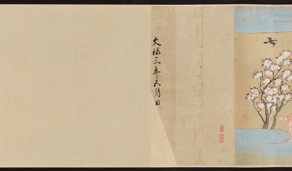 Illustrated Handscrolls of The Tale of Genji, Ryūjo (Tatsujo) (Japanese, active late 16th century), Five handscrolls; ink and color on paper (illustrations); ink on paper (texts), Japan