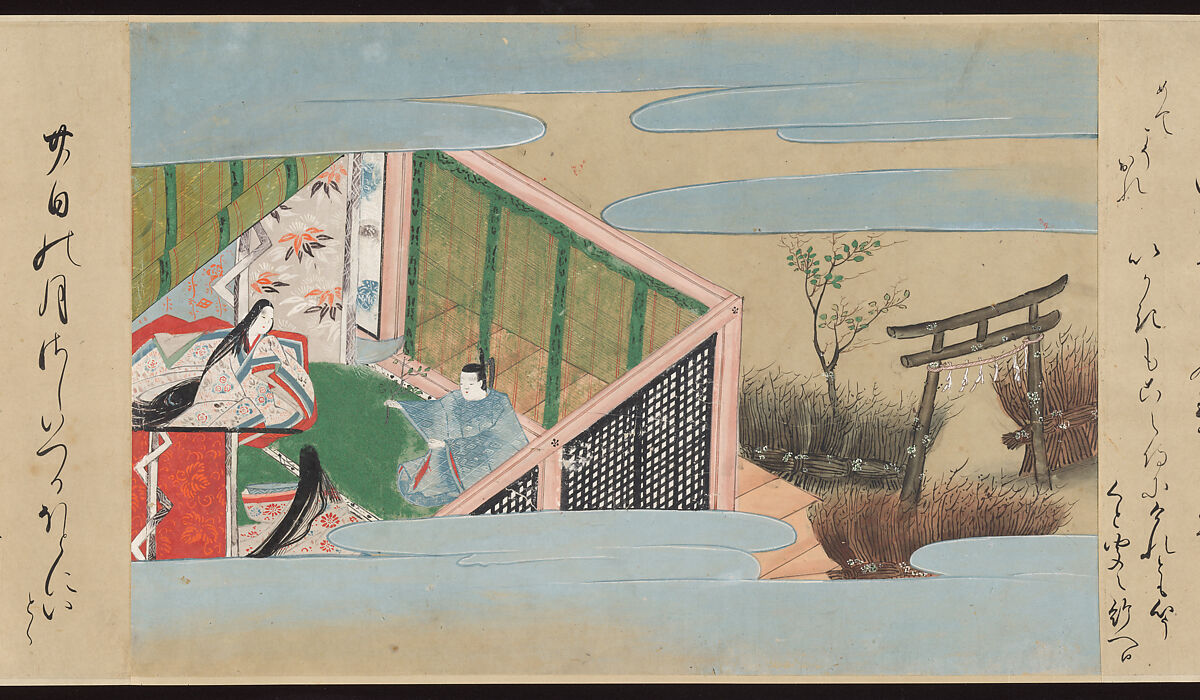 Illustrated Handscrolls of The Tale of Genji, Ryūjo (Tatsujo) (Japanese, active late 16th century), Five handscrolls; ink and color on paper (illustrations); ink on paper (texts), Japan