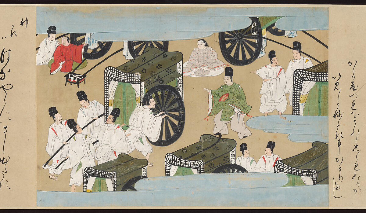 Illustrated Handscrolls of The Tale of Genji, Ryūjo (Tatsujo) (Japanese, active late 16th century), Five handscrolls; ink and color on paper (illustrations); ink on paper (texts), Japan