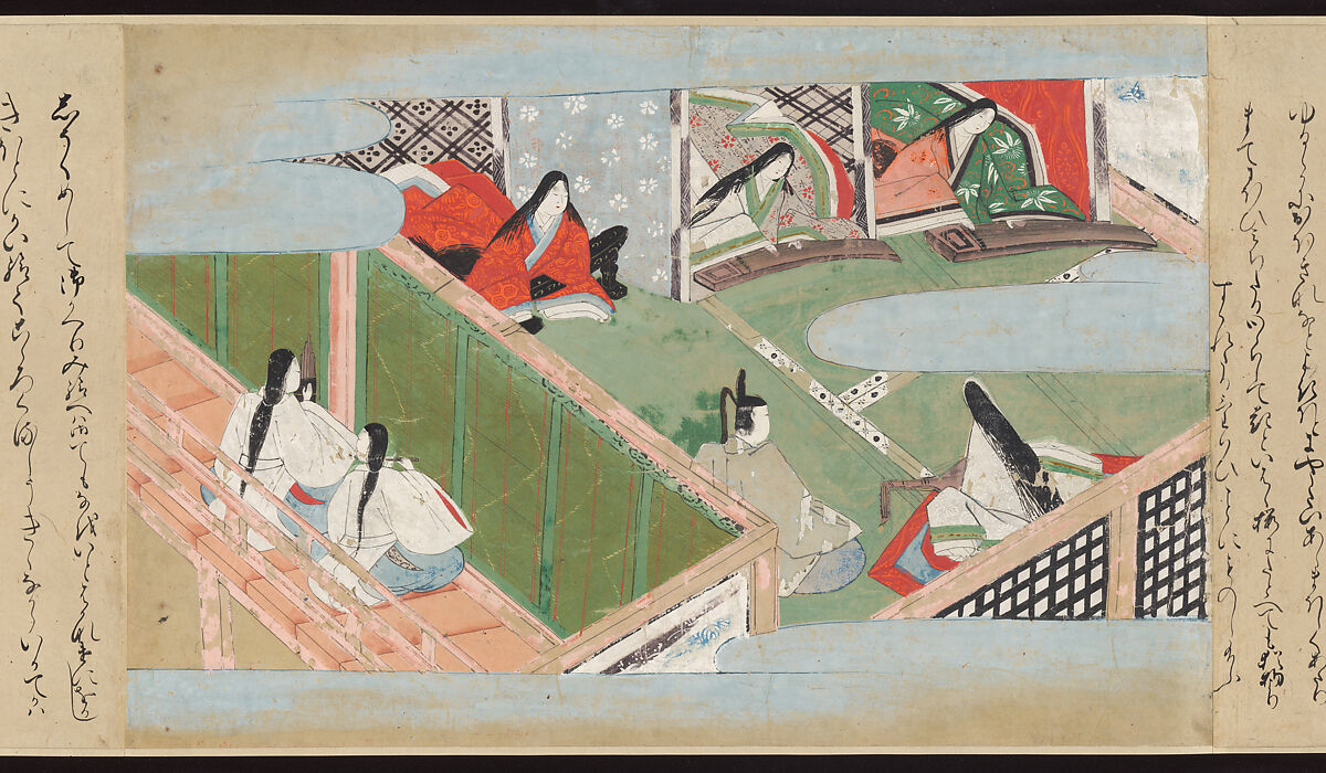 Illustrated Handscrolls of The Tale of Genji, Ryūjo (Tatsujo) (Japanese, active late 16th century), Five handscrolls; ink and color on paper (illustrations); ink on paper (texts), Japan