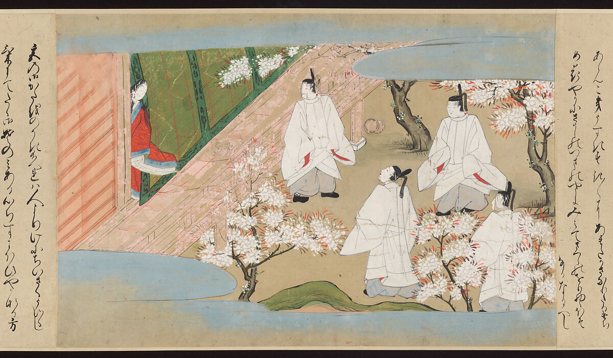 Illustrated Handscrolls of The Tale of Genji, Ryūjo (Tatsujo) (Japanese, active late 16th century), Five handscrolls; ink and color on paper (illustrations); ink on paper (texts), Japan