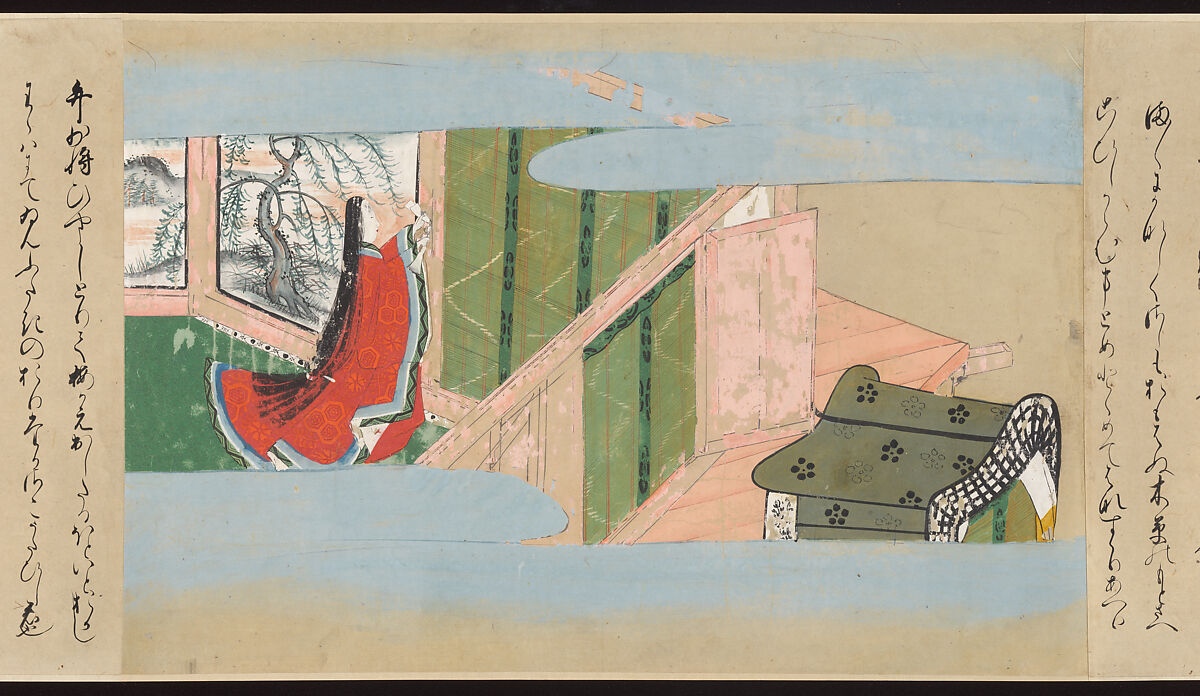 Illustrated Handscrolls of The Tale of Genji, Ryūjo (Tatsujo) (Japanese, active late 16th century), Five handscrolls; ink and color on paper (illustrations); ink on paper (texts), Japan
