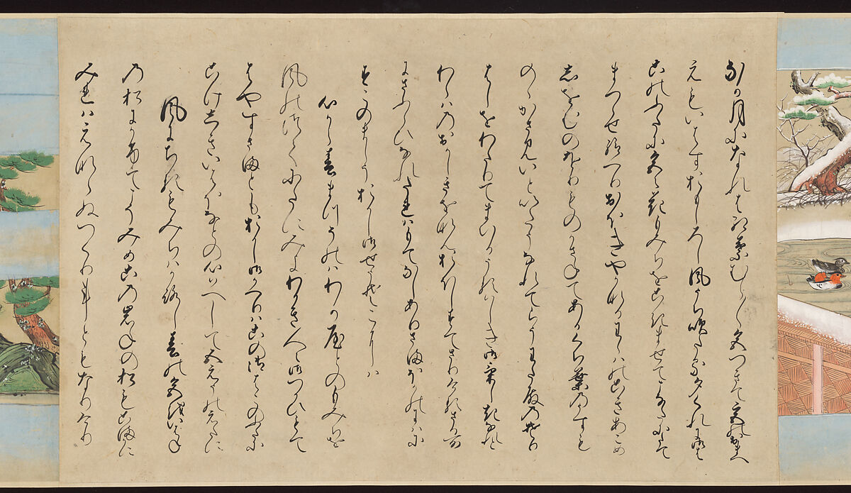 Illustrated Handscrolls of The Tale of Genji, Ryūjo (Tatsujo) (Japanese, active late 16th century), Five handscrolls; ink and color on paper (illustrations); ink on paper (texts), Japan