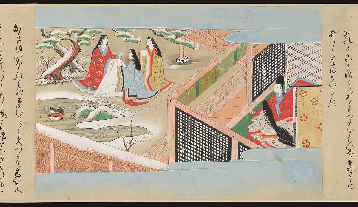 Illustrated Handscrolls of The Tale of Genji, Ryūjo (Tatsujo) (Japanese, active late 16th century), Five handscrolls; ink and color on paper (illustrations); ink on paper (texts), Japan