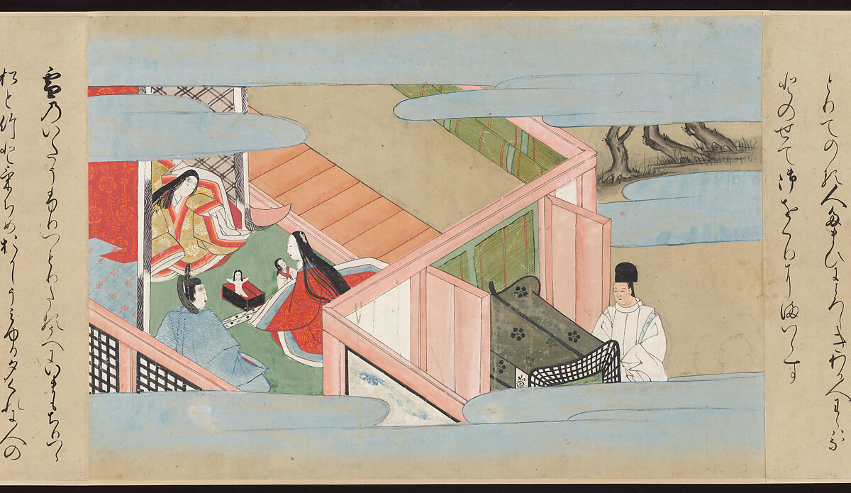 Illustrated Handscrolls of The Tale of Genji, Ryūjo (Tatsujo) (Japanese, active late 16th century), Five handscrolls; ink and color on paper (illustrations); ink on paper (texts), Japan