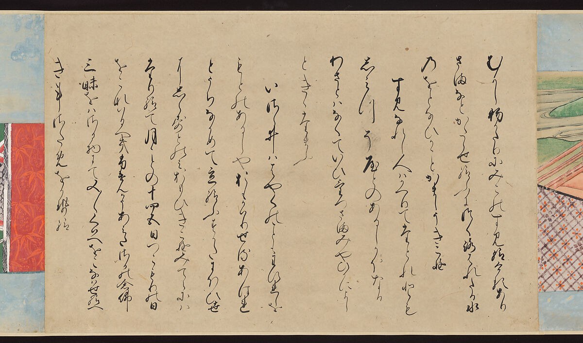 Illustrated Handscrolls of The Tale of Genji, Ryūjo (Tatsujo) (Japanese, active late 16th century), Five handscrolls; ink and color on paper (illustrations); ink on paper (texts), Japan