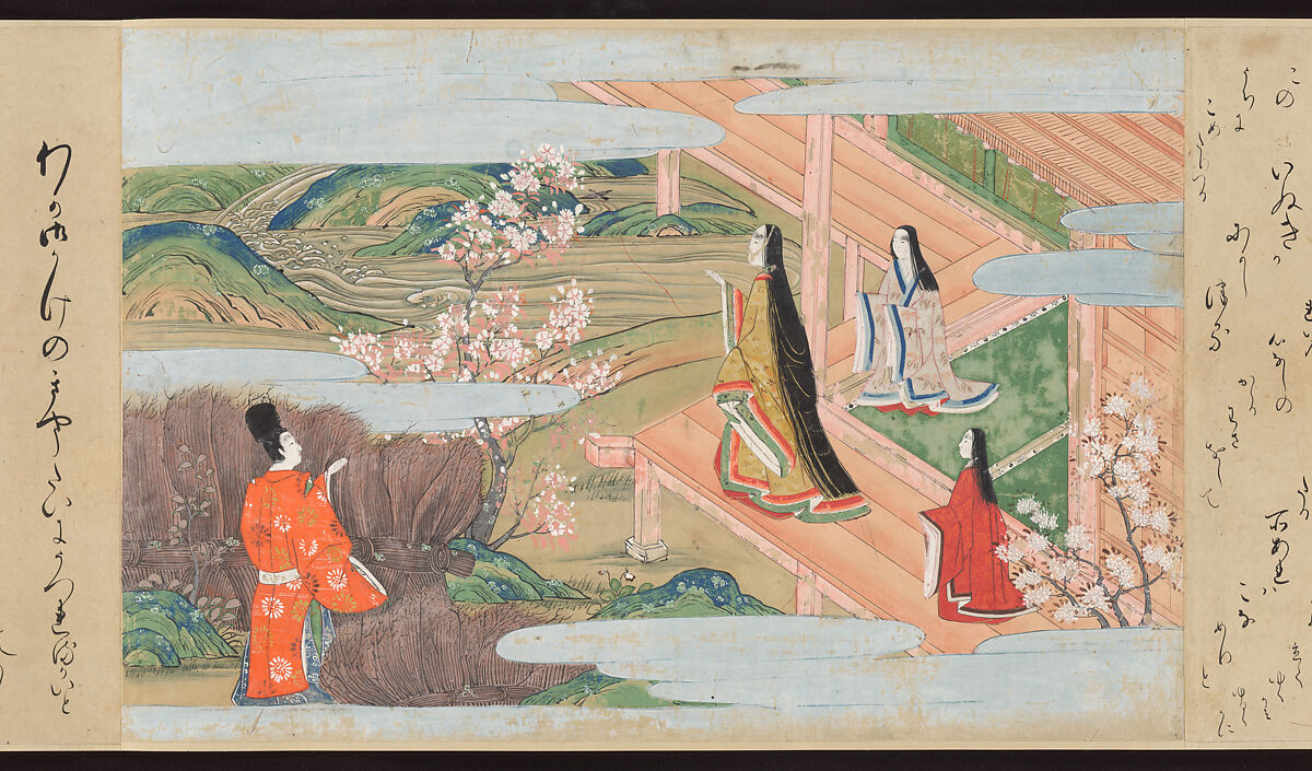 Illustrated Handscrolls of The Tale of Genji, Ryūjo (Tatsujo) (Japanese, active late 16th century), Five handscrolls; ink and color on paper (illustrations); ink on paper (texts), Japan
