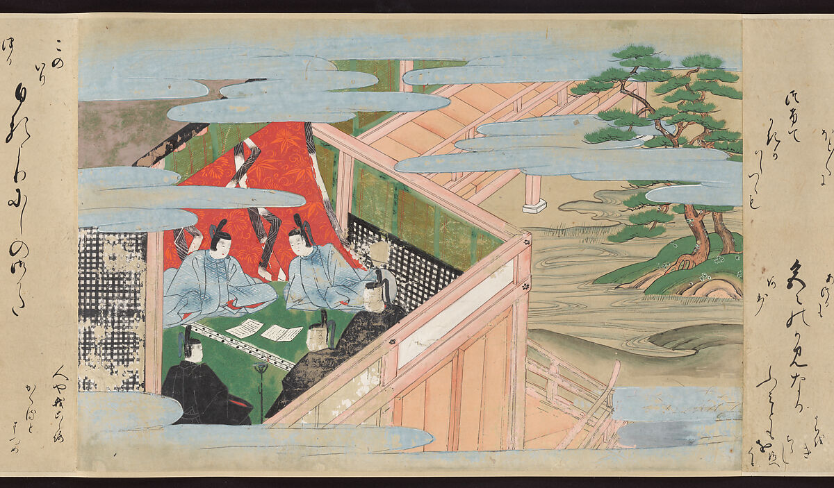 Illustrated Handscrolls of The Tale of Genji, Ryūjo (Tatsujo) (Japanese, active late 16th century), Five handscrolls; ink and color on paper (illustrations); ink on paper (texts), Japan