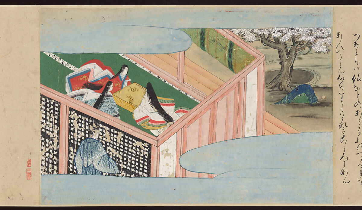Illustrated Handscrolls of The Tale of Genji, Ryūjo (Tatsujo) (Japanese, active late 16th century), Five handscrolls; ink and color on paper (illustrations); ink on paper (texts), Japan