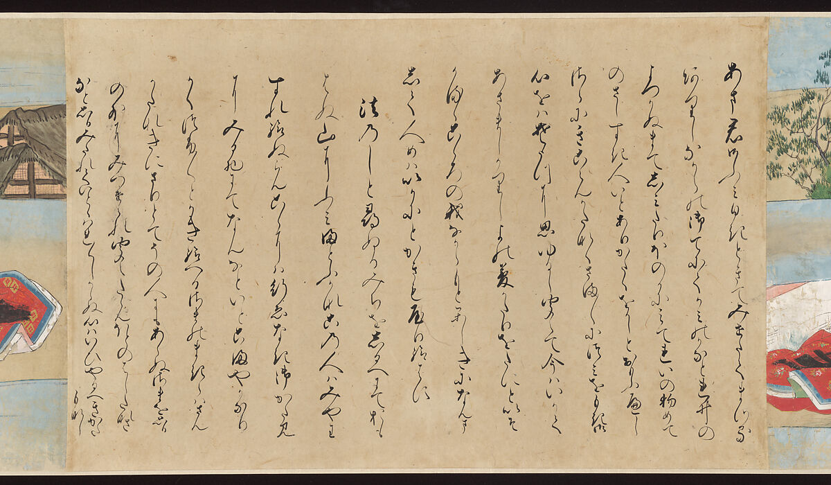 Illustrated Handscrolls of The Tale of Genji, Ryūjo (Tatsujo) (Japanese, active late 16th century), Five handscrolls; ink and color on paper (illustrations); ink on paper (texts), Japan