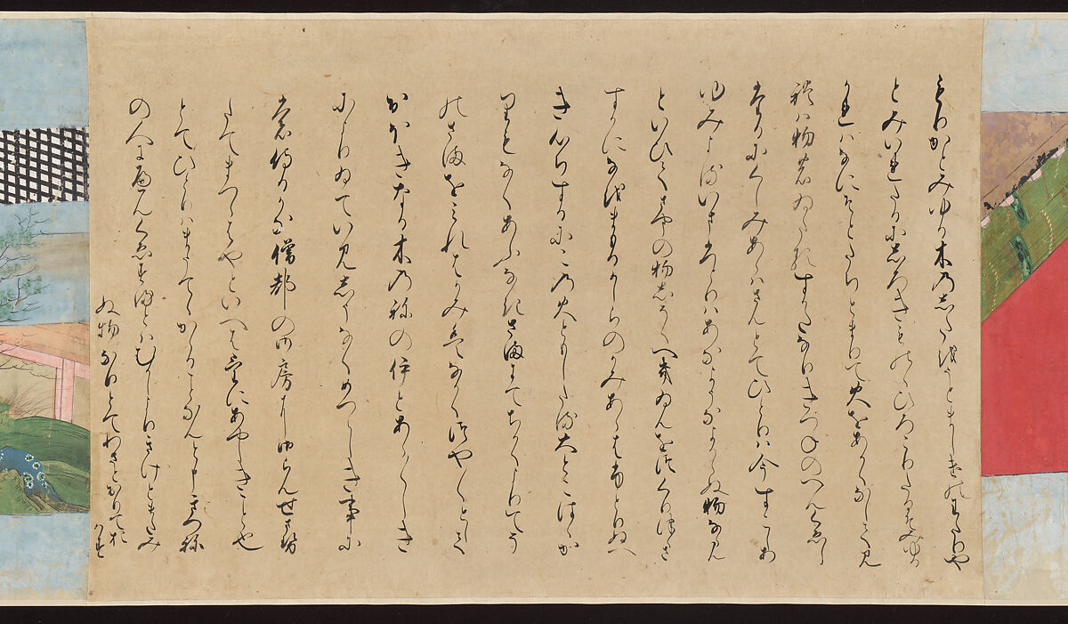 Illustrated Handscrolls of The Tale of Genji, Ryūjo (Tatsujo) (Japanese, active late 16th century), Five handscrolls; ink and color on paper (illustrations); ink on paper (texts), Japan