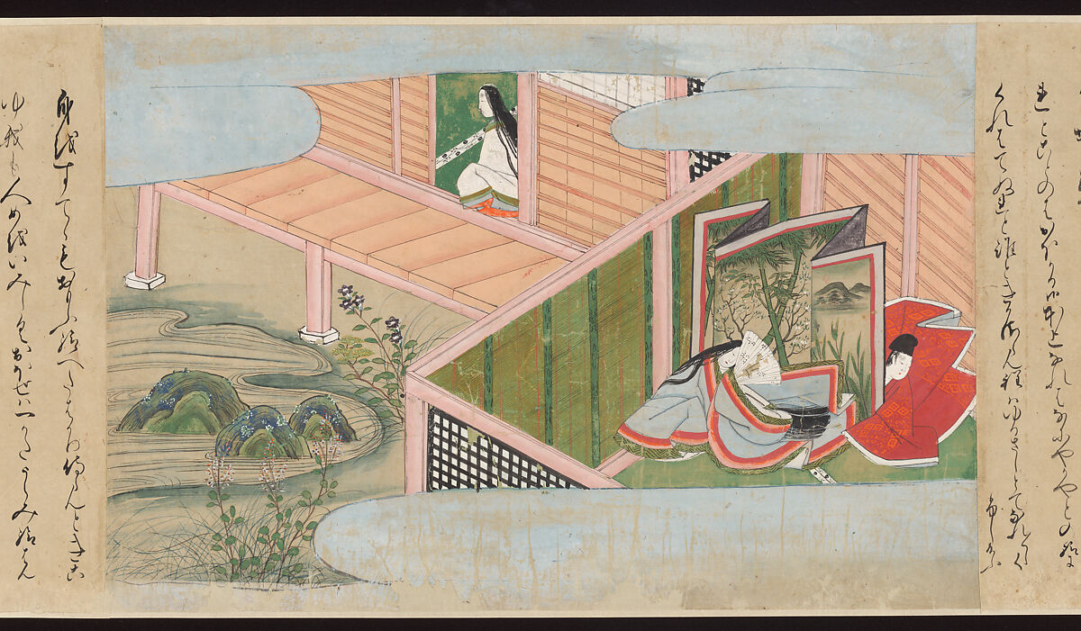 Illustrated Handscrolls of The Tale of Genji, Ryūjo (Tatsujo) (Japanese, active late 16th century), Five handscrolls; ink and color on paper (illustrations); ink on paper (texts), Japan