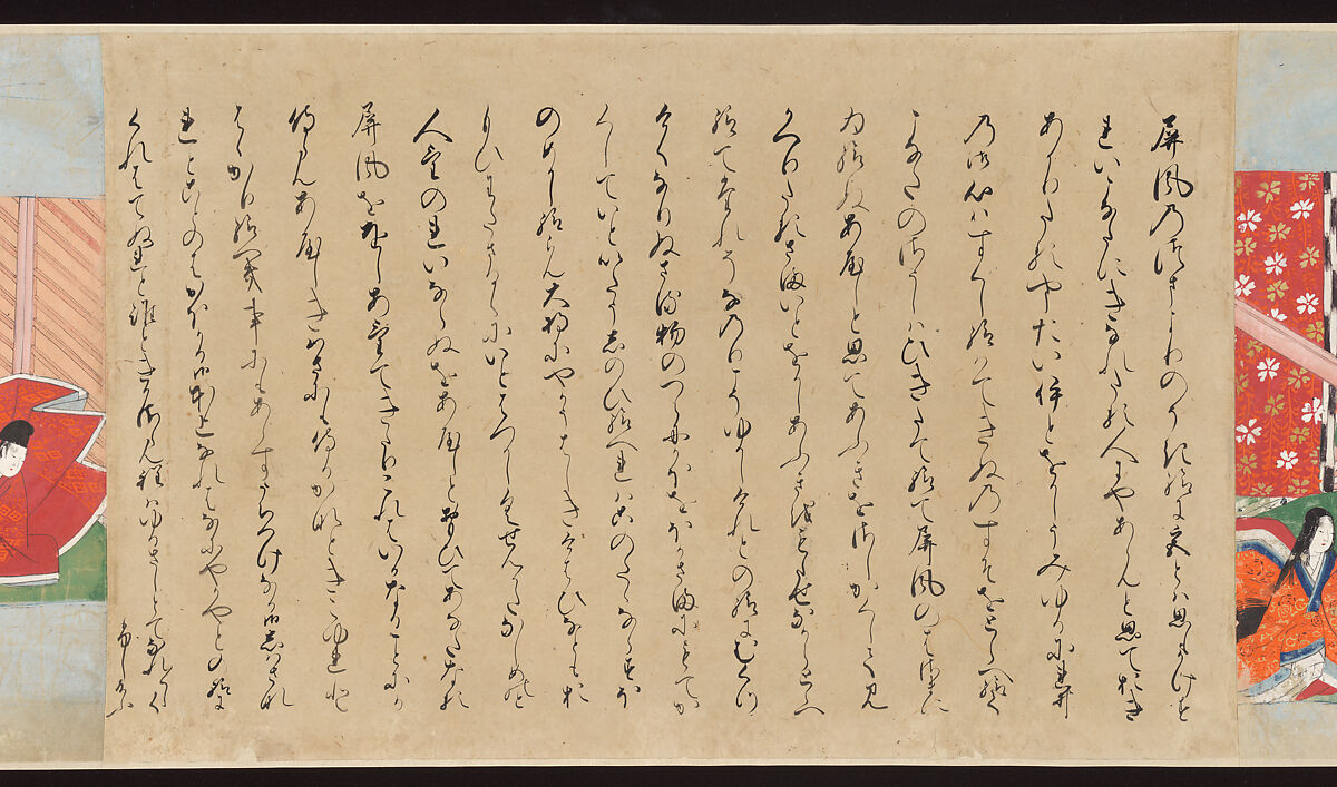 Illustrated Handscrolls of The Tale of Genji, Ryūjo (Tatsujo) (Japanese, active late 16th century), Five handscrolls; ink and color on paper (illustrations); ink on paper (texts), Japan