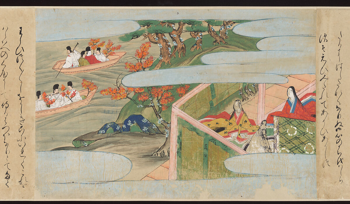 Illustrated Handscrolls of The Tale of Genji, Ryūjo (Tatsujo) (Japanese, active late 16th century), Five handscrolls; ink and color on paper (illustrations); ink on paper (texts), Japan