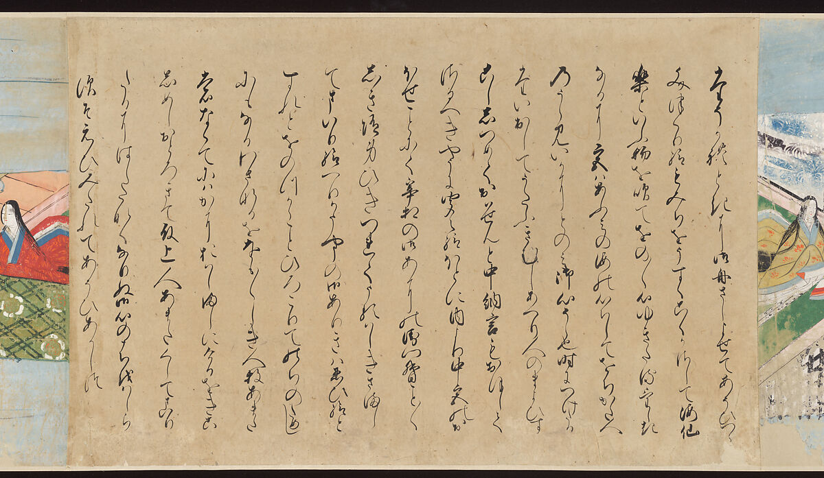 Illustrated Handscrolls of The Tale of Genji, Ryūjo (Tatsujo) (Japanese, active late 16th century), Five handscrolls; ink and color on paper (illustrations); ink on paper (texts), Japan