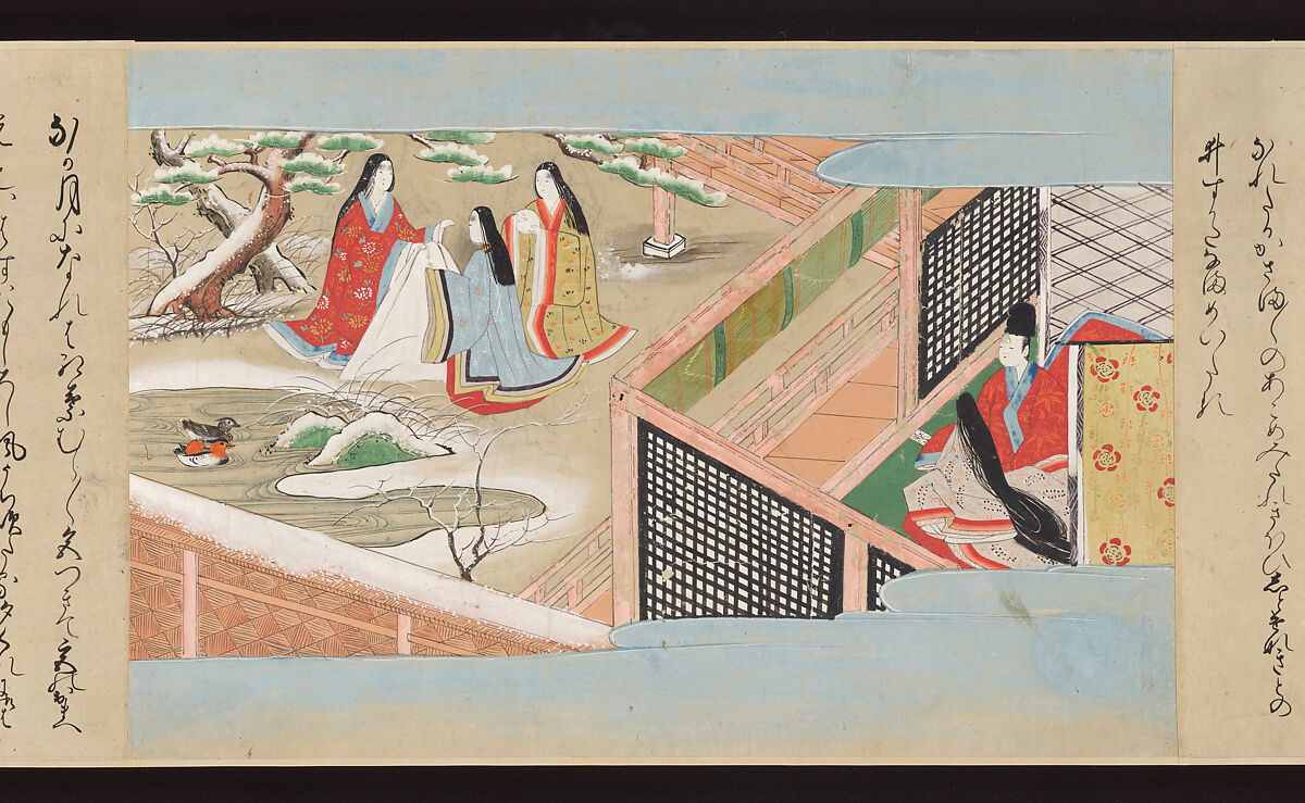 Illustrated Handscrolls of The Tale of Genji, Ryūjo (Tatsujo) (Japanese, active late 16th century), Five handscrolls; ink and color on paper (illustrations); ink on paper (texts), Japan 