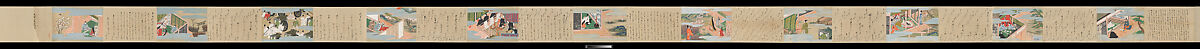 Illustrated Handscrolls of The Tale of Genji, Ryūjo (Tatsujo) (Japanese, active late 16th century), Five handscrolls; ink and color on paper (illustrations); ink on paper (texts), Japan