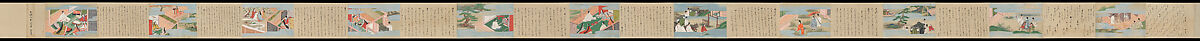 Illustrated Handscrolls of The Tale of Genji, Ryūjo (Tatsujo) (Japanese, active late 16th century), Five handscrolls; ink and color on paper (illustrations); ink on paper (texts), Japan