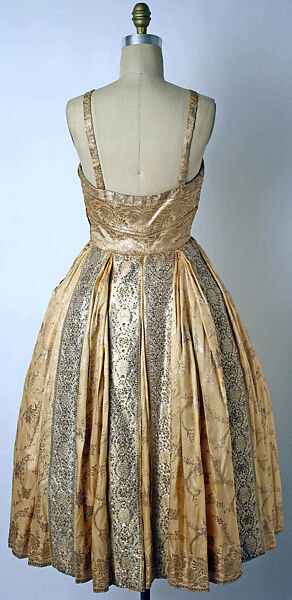 Evening dress, Mainbocher (French and American, founded 1930), silk, metal thread, American