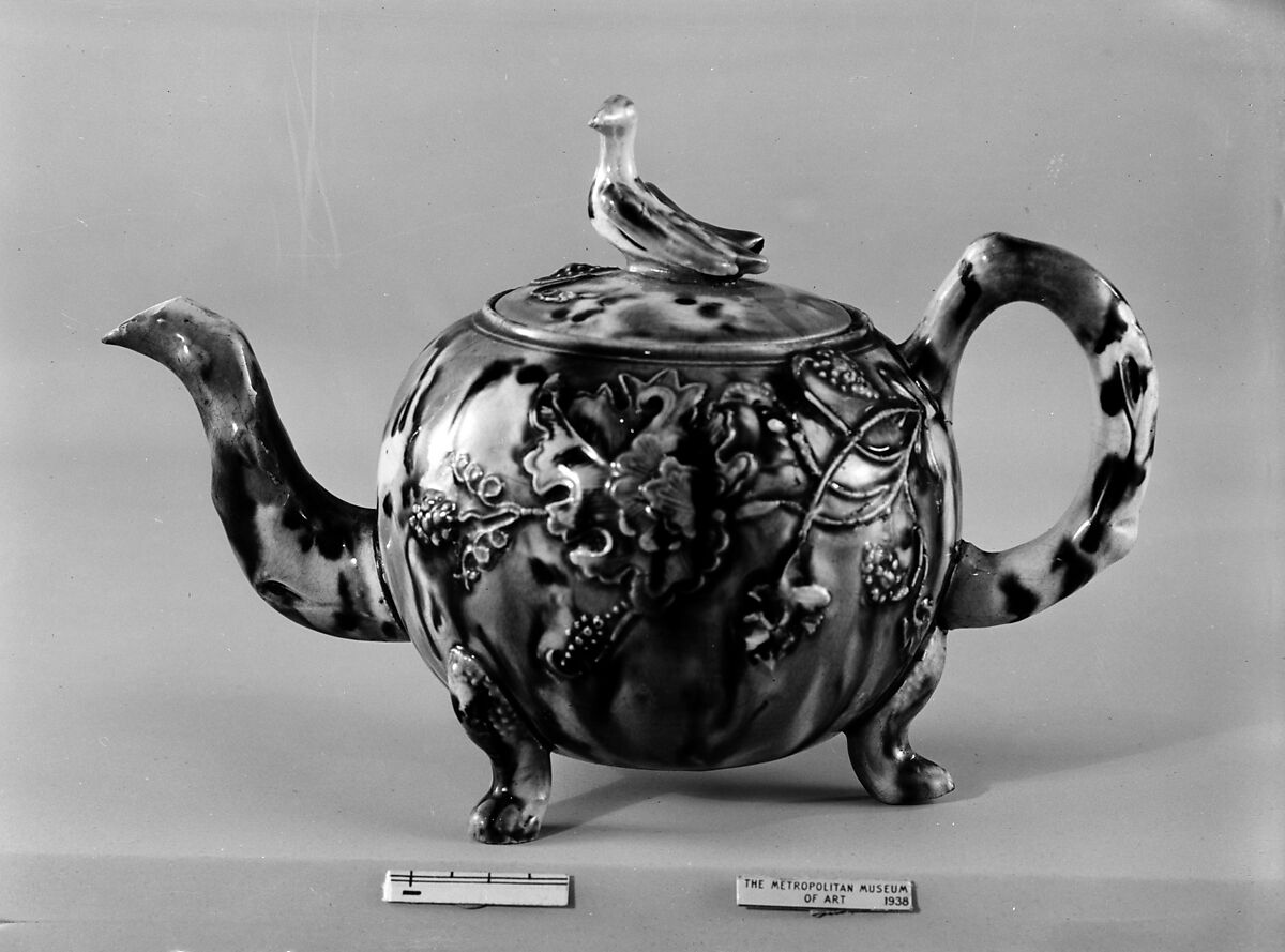 Teapot, Possibly Wedgwood-Whieldon partnership (1754–59), Earthenware, British (American market) 