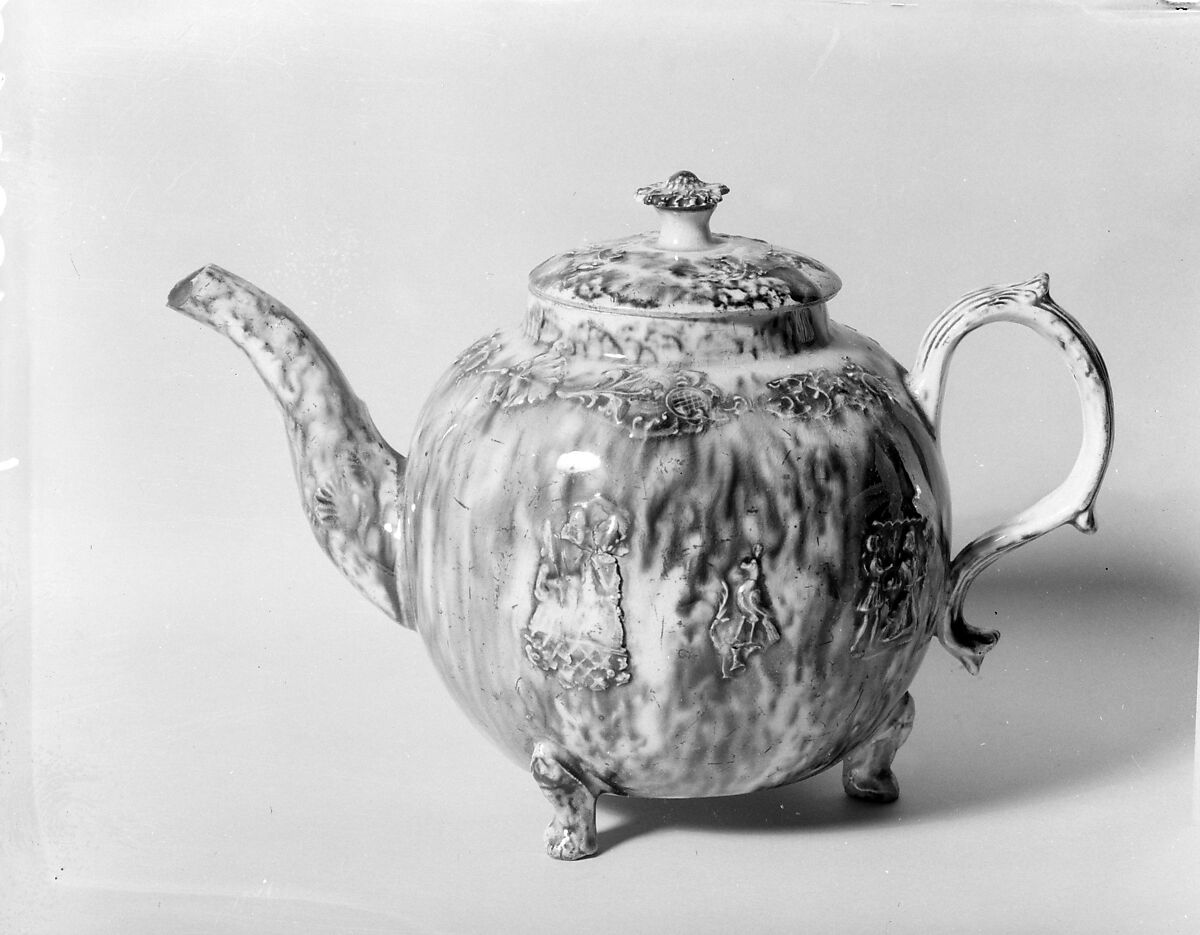 Teapot, Possibly Wedgwood-Whieldon partnership (1754–59), Earthenware, British (American market) 
