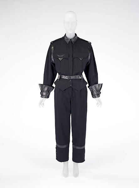 Jumpsuit, Claude Montana (French, 1949–2024), wool, leather, metal, French 