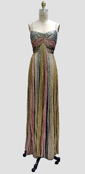 Evening dress, Madeleine Vionnet (French, Chilleurs-aux-Bois 1876–1975 Paris), metal thread, American 
