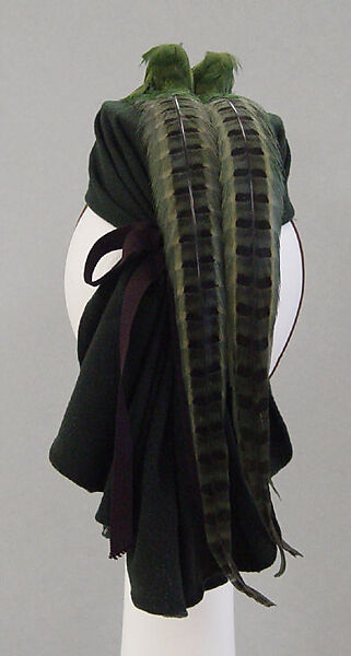 Hat, Hattie Carnegie (American (born Austria), Vienna 1889–1956 New York), wool, feathers, silk, American