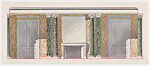 Harold Brown Esq: wall elevation with doors and fireplace, Ogden Codman, Jr.  American, Watercolor and pencil on paper
