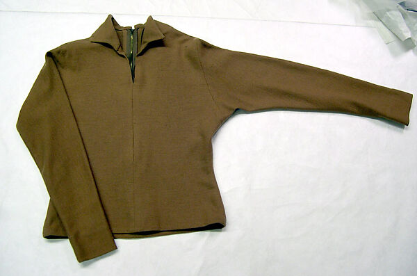 Ensemble, Vera Maxwell (American, 1901–1995), (a-c) wool
(d) silk
(e, f) leather, American