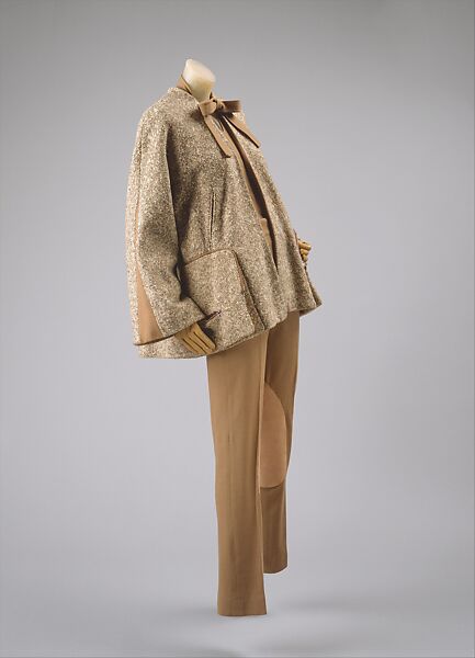 Ensemble, Vera Maxwell (American, 1901–1995), (a-c) wool
(d) silk
(e, f) leather, American