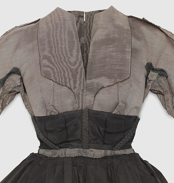 Ensemble, Christian Dior (French, Granville 1905–1957 Montecatini), (a) cotton/rayon/acetate blend
(b) straw
(c–f) metal, French